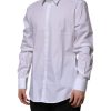White Cotton GOLD Long Sleeves Formal Shirt - Image 3