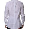 White Cotton GOLD Long Sleeves Formal Shirt - Image 4
