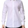 White Cotton GOLD Long Sleeves Formal Shirt - Image 2