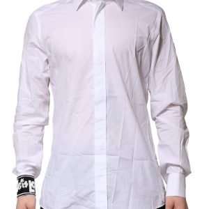 White Cotton GOLD Long Sleeves Formal Shirt