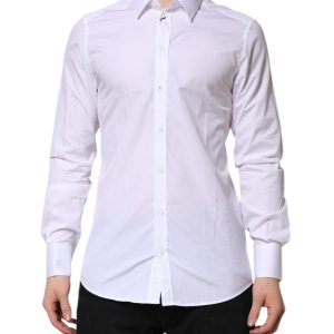 White GOLD Long Sleeves Dress Formal Shirt