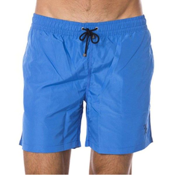 Blue Polyester Men Swim Trunks