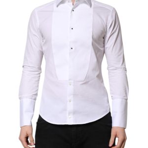 White GOLD Long Sleeve Dress Men Formal Shirt