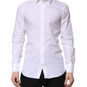 White GOLD Long Sleeve Dress Men Formal Shirt