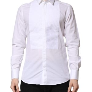 White GOLD Cotton Bib Dress Formal Shirt