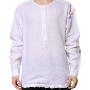 White Linen Long Sleeves Casual Men Shirt