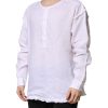 White Linen Long Sleeves Casual Men Shirt - Image 3
