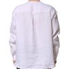 White Linen Long Sleeves Casual Men Shirt - Image 4