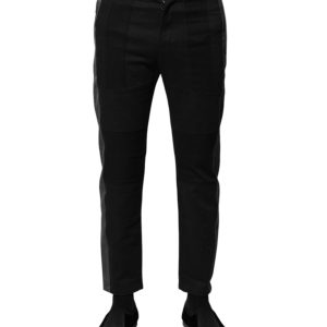 Black Gray Fantasy Cotton Formal Slim Pants