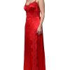 Red Silk Sleeveless Maxi Long Dress - Image 3