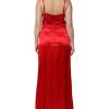 Red Silk Sleeveless Maxi Long Dress - Image 4