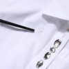 White Rhinestone Embellish Long Sleeves Top - Image 6