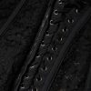 Black Cotton Floral Lace Corset Bustier Top - Image 8