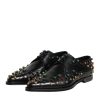 Black Leather Derby Dress Studded Shoes - Image 4