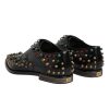 Black Leather Derby Dress Studded Shoes - Image 5