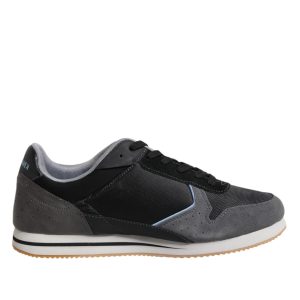 Black Gray Lace Up Low Top Casual Sneakers Shoes