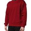 Red Embossed Logo Cotton Crew Neck Sweater - Image 3