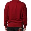 Red Embossed Logo Cotton Crew Neck Sweater - Image 4