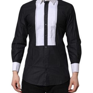 Black White GOLD Long Sleeves Formal Shirt
