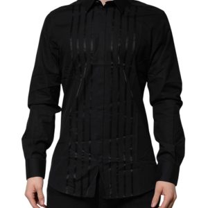 Black GOLD Long Sleeves Men Formal Dress Shirt