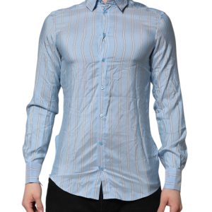 Blue Striped MARTINI Long Sleeves Dress Shirt