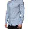 Blue Striped MARTINI Long Sleeves Dress Shirt - Image 3