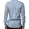 Blue Striped MARTINI Long Sleeves Dress Shirt - Image 4