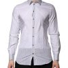 White Striped GOLD Long Sleeves Dress Shirt - Image 2