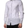 White Striped GOLD Long Sleeves Dress Shirt - Image 3