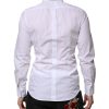 White Cotton GOLD Long Sleeve Men Dress Shirt - Image 4
