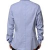 Blue Cotton GOLD Long Sleeves Dress Shirt - Image 4