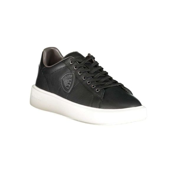 Black Leather Men Sneaker - Image 2