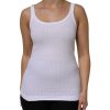 White Cotton Round Neck Sleeveless Tank Top - Image 2