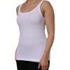 White Cotton Round Neck Sleeveless Tank Top - Image 3