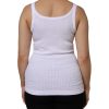 White Cotton Round Neck Sleeveless Tank Top - Image 4