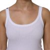 White Cotton Round Neck Sleeveless Tank Top - Image 5