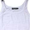 White Cotton Round Neck Sleeveless Tank Top - Image 6