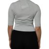Light Green Silk Turtleneck 3/4 Sleeves Top - Image 4