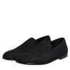 Black Jacquard Slip On Loafers Formal Shoes - Image 4