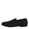 Black Jacquard Slip On Loafers Formal Shoes - Image 6