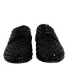 Black Suede Strass Derby Formal Shoes - Image 2