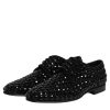 Black Suede Strass Derby Formal Shoes - Image 4