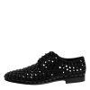 Black Suede Strass Derby Formal Shoes - Image 6