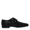 Black Suede Strass Derby Formal Shoes - Image 7
