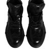 Black Leather Casual Mens Ankle Boots Shoes - Image 3