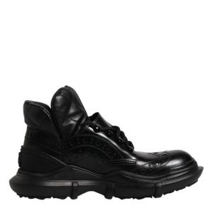 Black Leather Casual Mens Ankle Boots Shoes
