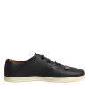 Black Leather Bee Crown Low Top Sneakers Shoes - Image 7