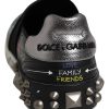 Black Leather Studded Graffiti Sneakers Shoes - Image 8