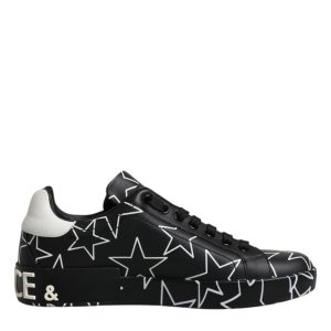 Black White Stars Low Top Men Sneakers Shoes