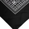 Black White Patterned Square Foulard Scarf - Image 3